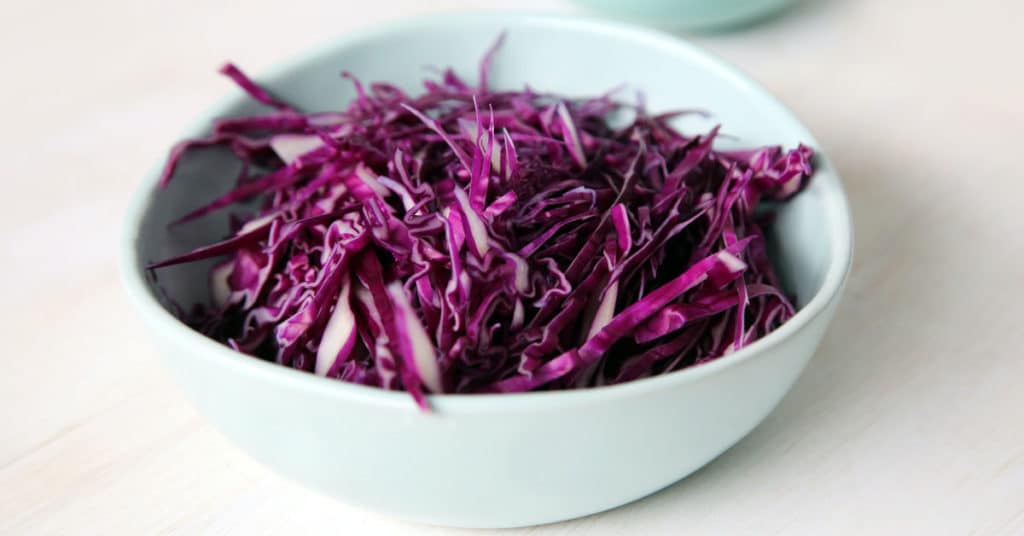 Shredded red cabbage