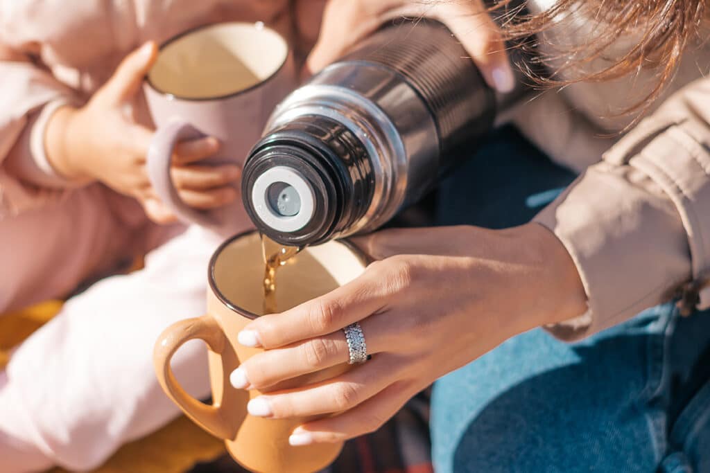 broth or soup on the go with a thermos