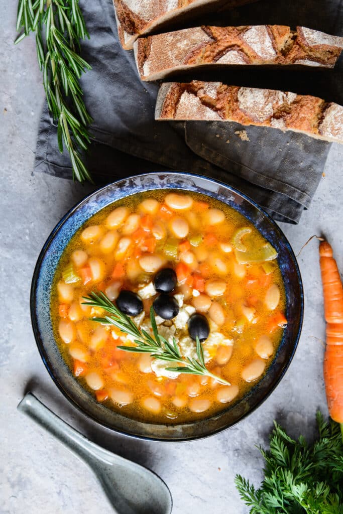 Crockpot Fasolada traditional Greek white bean soup