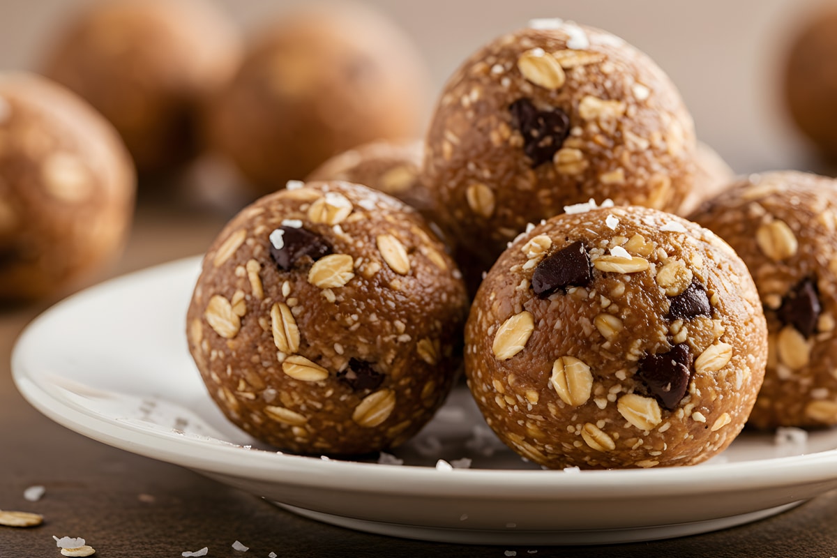 voulas no bake fiber bites with rolled oats and chocolate chips