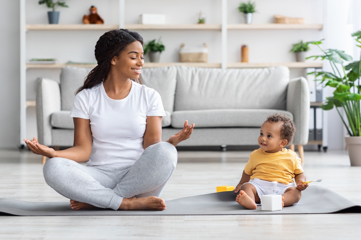 postpartum yoga with baby