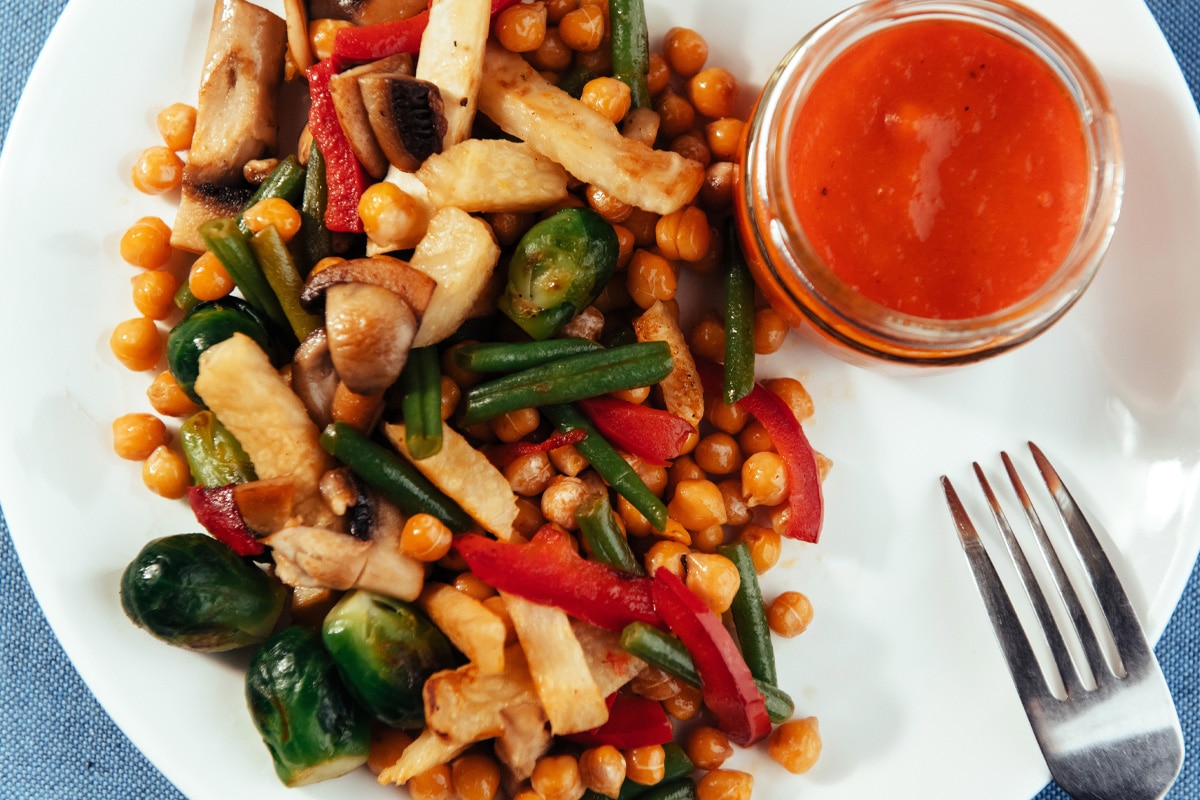 chickpea stir fry with vegetables
