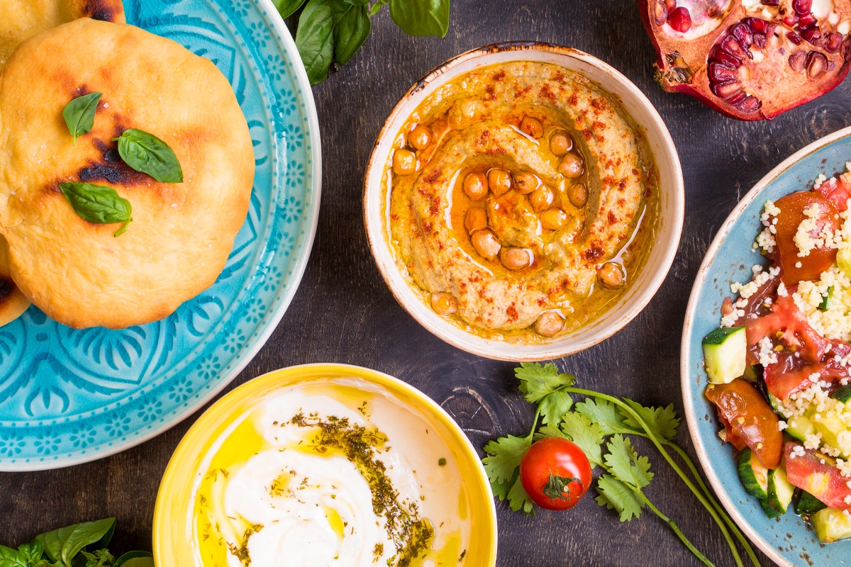 mediterranean diet meal with chickpeas