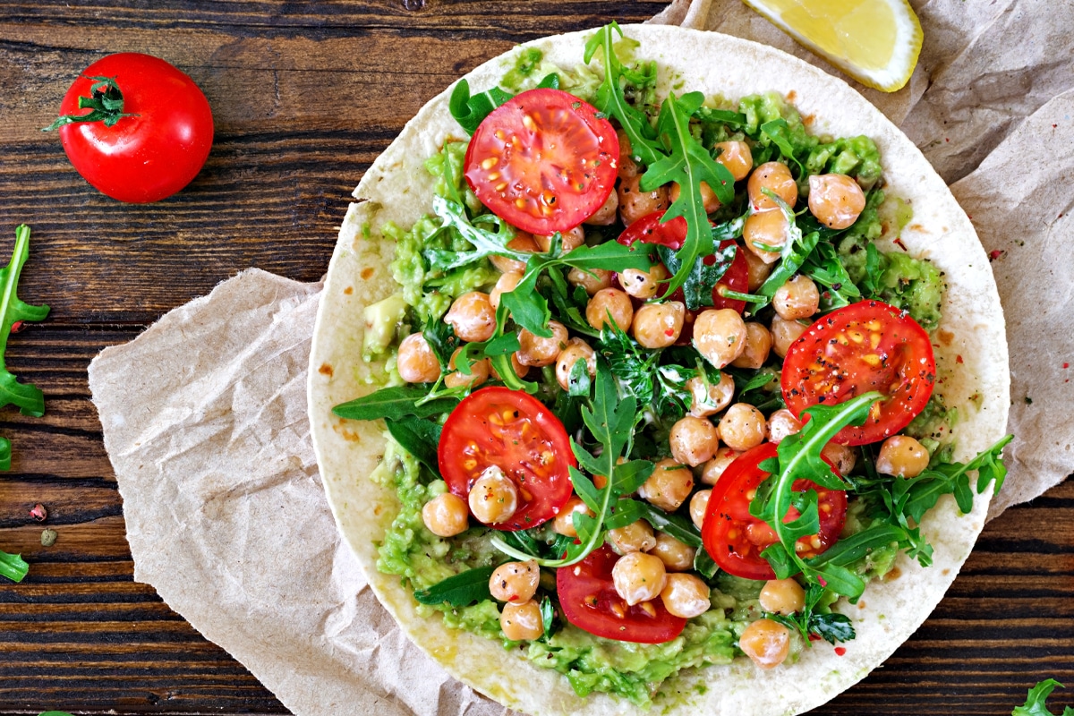 vegan tacos with chickpeas