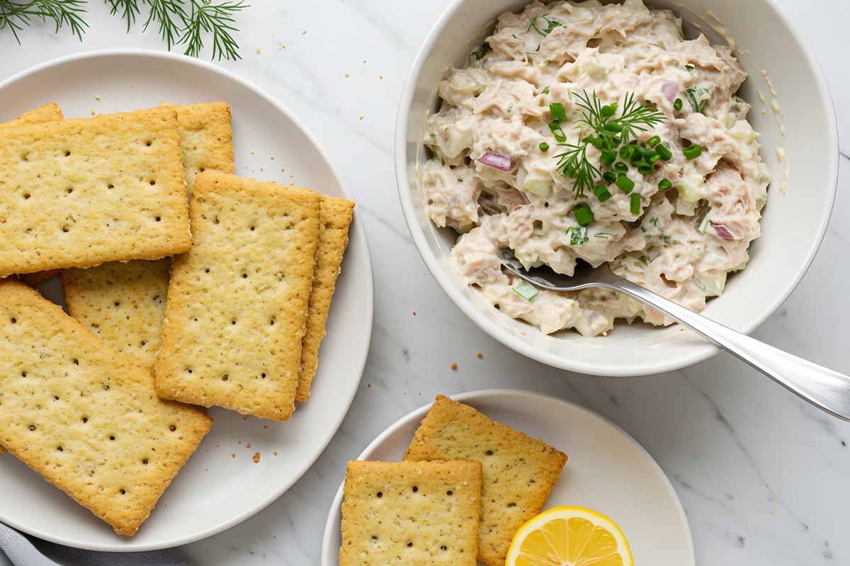 tuna and crackers post-workout high-protein snack